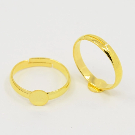 Основа для кольца, регулируемого размера, с платформой 6мм, базовый материал - латунь, золотистого цвета, 5 шт. Основа для кольца, регулируемого размера, с платформой 6мм, базовый материал - латунь, золотистого цвета, 5 шт.