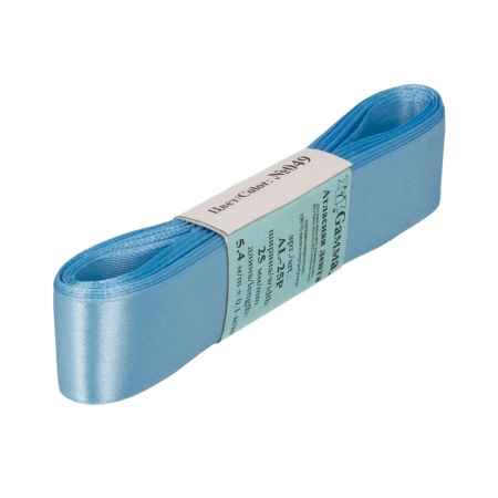 Лента атласная, Gaммa, 25мм, голубая №049, моток, 5 метров