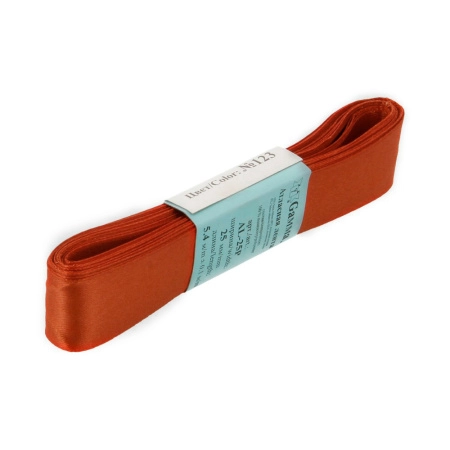 Лента атласная, Gaммa, 25мм, коричнево-бордовая №123, моток, 5 метров