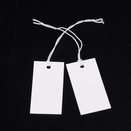 Ценники ювелирные, 35х18мм, картон с резинкой, белые, 50 шт.