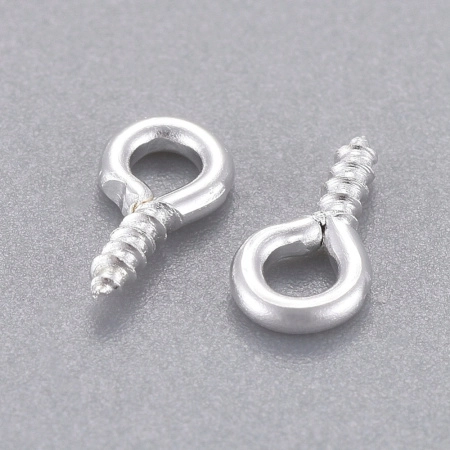 Штифт вкручивающийся, 8.5х4мм, с петелькой, базовый материал - железо, серебристого цвета, 5 грамм