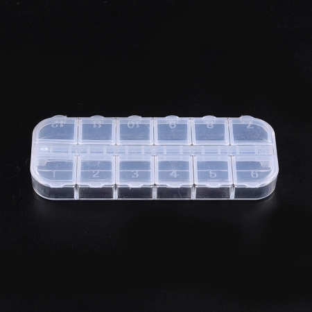 <p>Прямоугольный контейнер для хранения фурнитуры из качественного прозрачного пластика. У контейнера имеется 12 индивидуально закрывающихся ячеек. Ячейки пронумерованы. Возможны небольшие царапинки, потёртости, пятнышки. Цена за 1 шт.</p><p>УЦЕНКА: некоторые ячейки могут закрываться не очень плотно.</p>