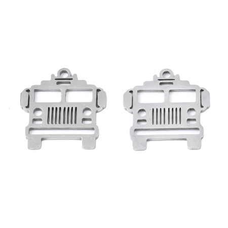 Подвеска, 16.5х16х1мм, стилизованный грузовик, базовый материал - нержавеющая сталь, без покрытия, 2 шт.