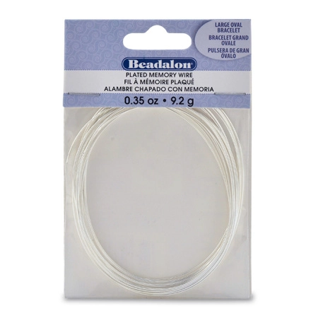 Проволока с памятью, 73х57х0.655мм, Beadalon, для браслета, овальная, посеребренная, 9.2 грамма (ок.20 витков)