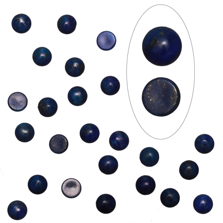 Кабошон каменный, 6мм, лазурит, 2 шт.