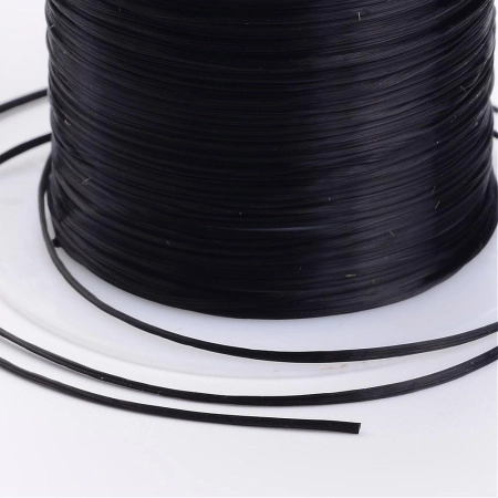 <p>Эластичная резинка для создания растягивающихся браслетов (без замочка), черного цвета. В разных партиях резинка может отличаться оттенком и катушками. Цена указана за катушку (около 10 метров).</p>