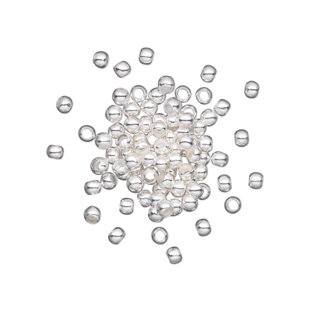 Кримпы, 2.5мм, базовый материал - латунь, посеребренные, 10 шт.