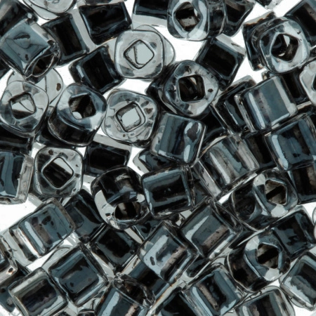 Бисер TOHO Cube, размер 3мм, цвет #344 (Окрашенный изнутри, хрусталь/черный), 10 грамм