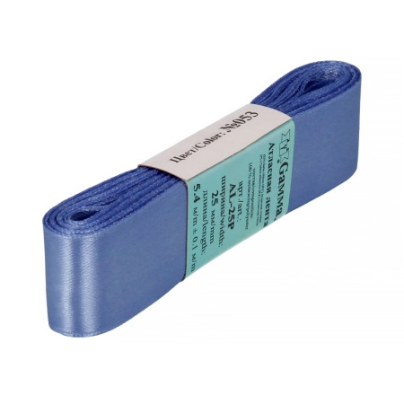 Лента атласная, Gaммa, 25мм, сине-сиреневая №053, моток, 5 метров