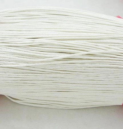 Шнур хлопковый вощеный, около 2мм, белый, Китай, 10 метров