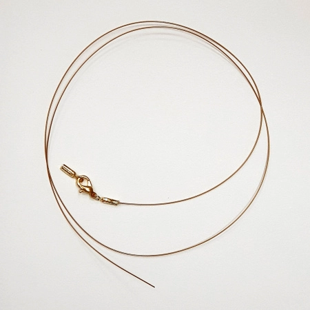 Набор для колье (браслета), Beadalon, тросик цвета античное золото с позолоченными концевиками и карабином, базовый материал - сталь, 51 см, УЦЕНКА