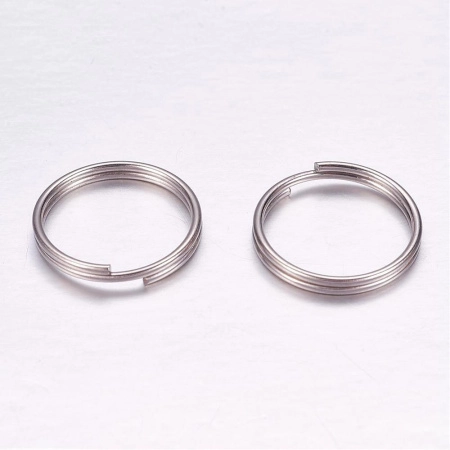 Соединительное колечко, 16мм (толщина 1мм, внутренний размер 14мм), двойное, базовый материал - нержавеющая сталь, без покрытия, 40 шт.