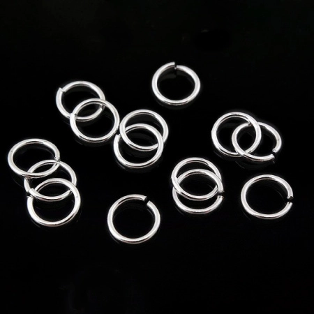 Соединительное колечко, 7мм (толщина 1мм, внутренний размер 5мм), Корея, базовый материал - сталь, под родий, 1 грамм