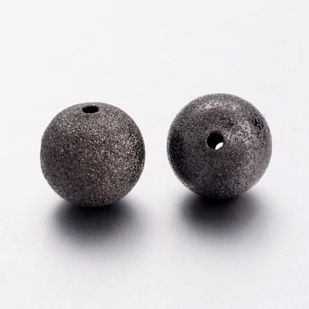 Бусина металлическая, 12мм, звездная пыль, базовый материал - латунь, вороненая сталь, 10 шт.