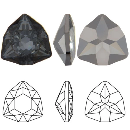 Ювелирный кристалл Swarovski, Триллиант (#4706), 7мм, Серебряная ночь, 2 шт. Ювелирный кристалл Swarovski, Триллиант (#4706), 7мм, Серебряная ночь, 2 шт.