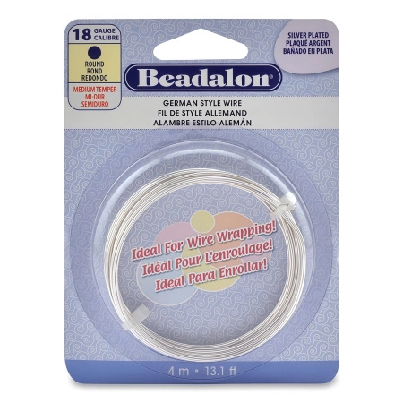 Проволока гибкая, 1мм, Beadalon, посеребренная, моток, 4 метра