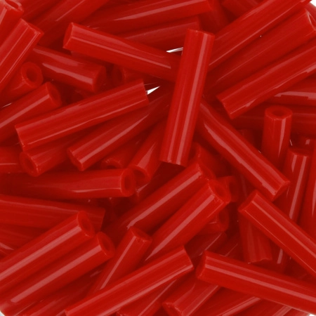 Бисер TOHO Bugle, размер 9мм, цвет #45 (Непрозрачный, красный перец), 10 грамм