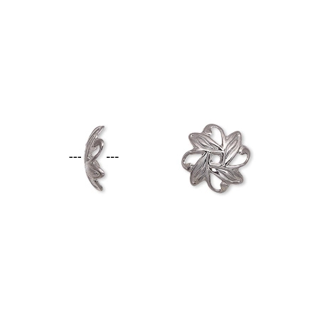 Шапочка для бусин (обниматель), 10х3мм, листик, базовый материал - латунь, вороненая сталь, 10 шт. Шапочка для бусин (обниматель), 10х3мм, листик, базовый материал - латунь, вороненая сталь, 10 шт.