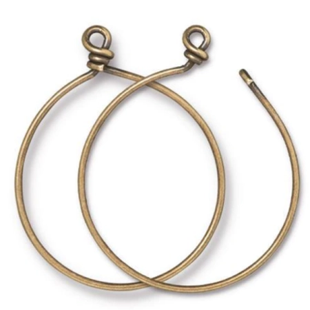 Основа-подвеска для нанизывания, 53х42мм, TierraCast, базовый материал - латунь, бронзовая с чернением, 1 шт.