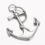 Подвеска, 40х31мм, якорь с веревкой, базовый материал - нержавеющая сталь, без покрытия с чернением, 1 шт. <p>Выпуклая односторонняя подвеска - якорь. Нержавеющая гипоаллергенная сталь (марка 304: используется в пищевой промышленности, не окисляется, не темнеет, не облезает). Также можно использовать как коннектор или застежку-крючок для браслета. Цена за 1 шт.</p>