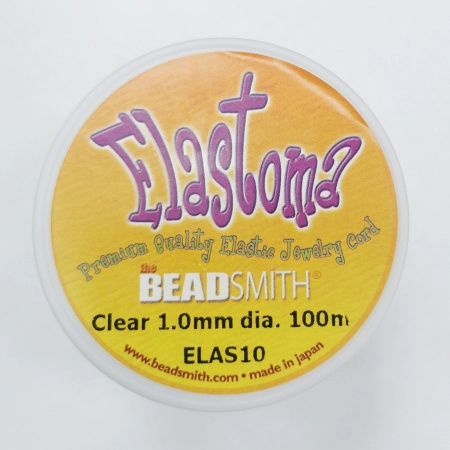 Нить - резинка для браслетов Elastoma, 1мм, прозрачная, катушка, 100 метров