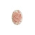 Камея акриловая, 25х18мм, роза, розовая на белом, 1 шт.