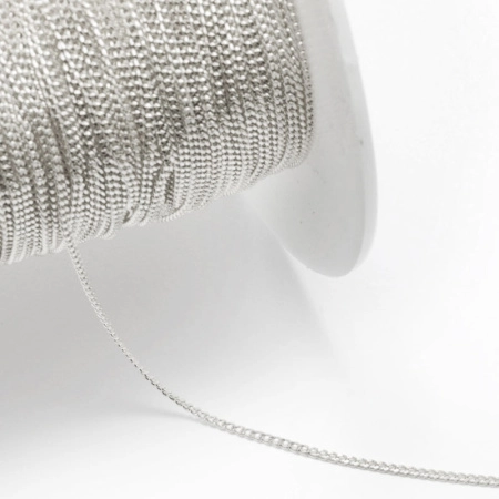 Цепочка отрезная (без замка), 1.8х1.2мм, витая, с алмазной гранью, базовый материал - латунь, серебристого цвета, 2 метра