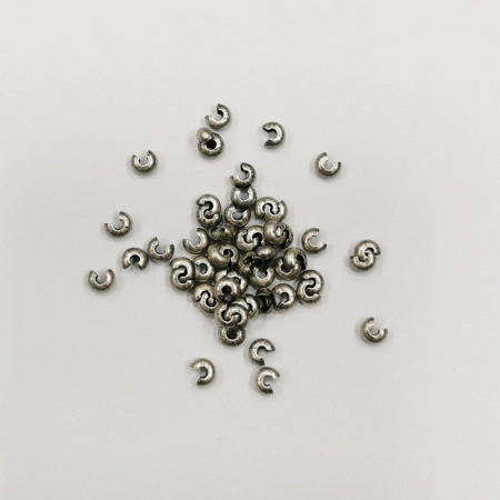 Кримпы, 3мм, покрывные, базовый материал - латунь, античные посеребренные, 10 шт.