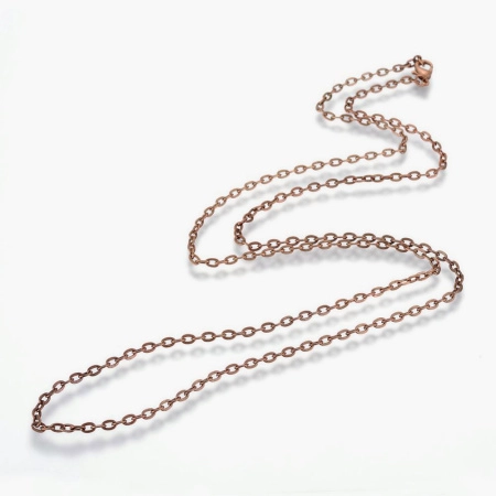 Цепочка с замком, 4х3мм, базовый материал - железо, медного цвета, 45 см, готовая, 5 шт. Цепочка с замком, 4х3мм, базовый материал - железо, медного цвета, 45 см, готовая, 5 шт.