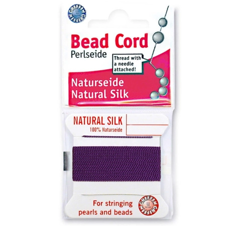 Нить шелковая, Griffin No.16 (1.05мм), фиолетовая, с иглой, моток, 2 метра <p>Очень толстая и прочная нить из высококачественного натурального 100% шелка, произведена компанией Griffin (Германия). К нити прикреплена проволочная иголочка. Идеально подходит для использования с жемчугом и натуральными камнями. Толщина около 1,05 мм. Оттенок может отличаться от фотографии и в разных поставках. Цена за моток 2 метра.</p>