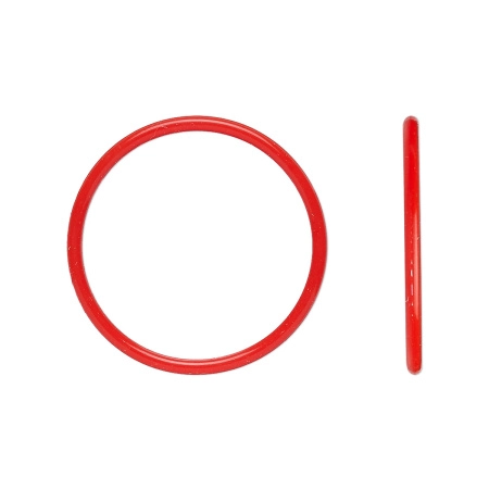 Колечко силиконовое, 25х1.5мм, красное, базовый материал - силикон, без покрытия, 1 шт.