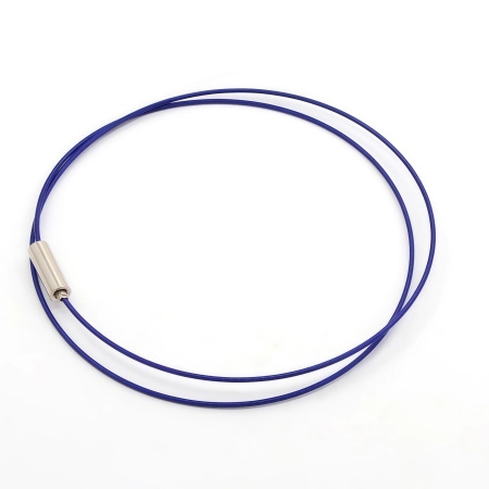 Основа для колье (чокер) с замком, 1мм, цвет синий, 45 см, 5 шт.