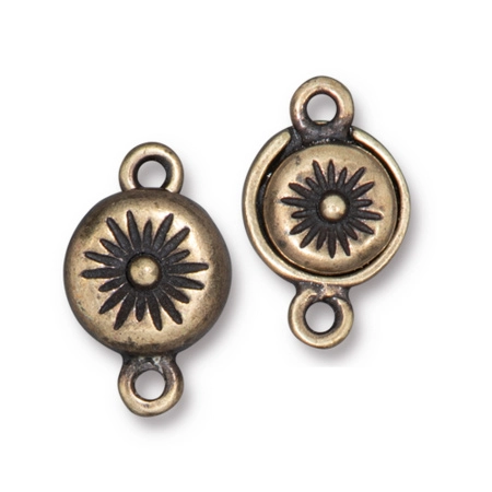 Застежка, 17.5х11мм, TierraCast, магнитная, со звездой, базовый материал - оловянный сплав, бронзовая с чернением, 1 шт.