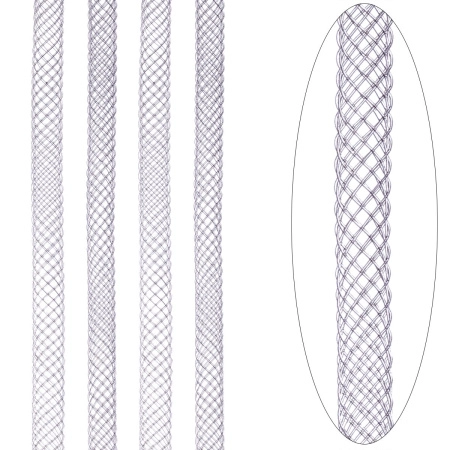 Бижутерная сетка-рукав, 4мм, серая, 15 метров