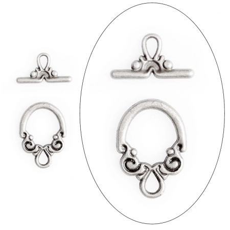 Застежка, 20х14мм, тогл, фантазийный, базовый материал - оловянный сплав, стиль тибетское серебро, 1 шт. Застежка, 20х14мм, тогл, фантазийный, базовый материал - оловянный сплав, стиль тибетское серебро, 1 шт.