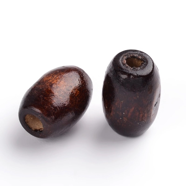 Бусина деревянная, 12х8мм, овальная, темно-коричневая, 10 грамм <p>
 Бусины - бочонки из дерева, окрашены в темно-коричневый цвет. Бусины могут незначительно отличаться по форме и размеру. У некоторых бусин может быть скошенная сторона. Оттенок может отличаться от фотографии и в разных поставках. Цена за упаковку 10 грамм (около 38 штук).
</p>