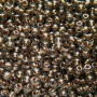 <p>Японский бисер TOHO Round (круглый Тохо), размер 11/0 (2.2 мм). Прозрачный серый с золотистой сердцевиной (Gold-Lined Black Diamond). Цена за 10 грамм. Среднее количество бисерин в 1 грамме Toho 11/0 от 70 до 120 штук, может сильно варьироваться в зависимости от вида бисера.</p>