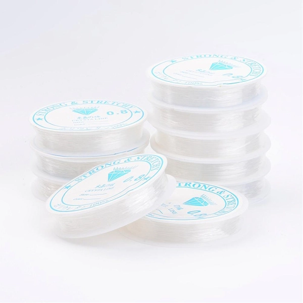 <p>Эластичная нить (резинка) для браслетов (спандекс) бело-прозрачного цвета из силикона. Дизайн этикетки может отличаться от фотографии. Цена указана за катушку (около 5 метров).</p>