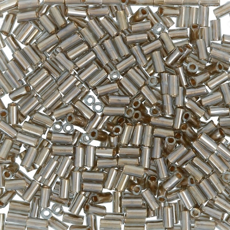 Бисер TOHO Bugle, размер 3мм, цвет #993 (Внутренняя позолота, черный бриллиант), 10 грамм