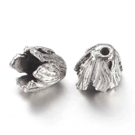 Конус, 17х17х14мм (внутренний размер 13х11мм), тюльпан, базовый материал - цинковый сплав, стиль тибетское серебро, 5 шт. Конус, 17х17х14мм (внутренний размер 13х11мм), тюльпан, базовый материал - цинковый сплав, стиль тибетское серебро, 5 шт.