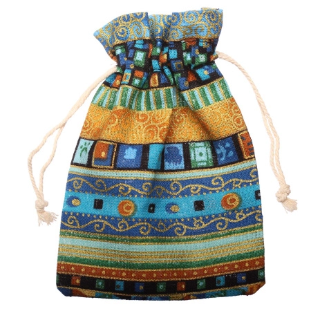 Мешочек холщовый, 13х10см, Этника, в зелено-голубых тонах, 2 шт.
