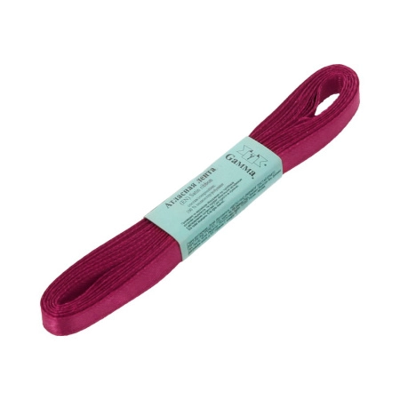 Лента атласная, Gaммa, 6мм, вишневая №033, моток, 5 метров