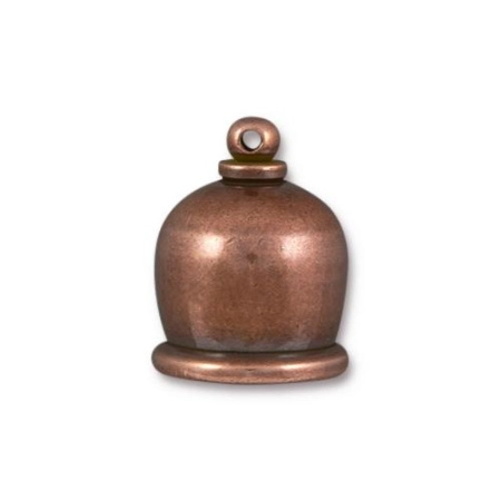 Концевики, 17х13мм (внутренний размер 10мм), TierraCast, Тадж, клеевые, для шнура, базовый материал - оловянный сплав, медные с чернением, пара