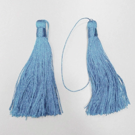 Кисточка декоративная, 60х6мм, нейлоновая, голубая, 2 шт.