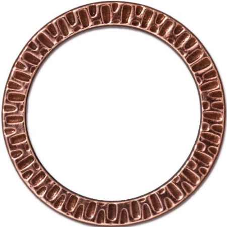 Коннектор, 32мм, TierraCast, кольцо с лучами, базовый материал - оловянный сплав, медное с чернением, 1 шт.