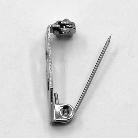 <p>Основа для броши с фиксирующимся замком. Имеется два отверстия диаметром около 2 мм. Декор можно приклеить или пришить. Цвет чёрный металлик, оттенок может отличаться от фотографии и в разных поставках. Цена за упаковку 10 грамм (около 12 штук). Броши расфасованы без проверки на дефекты.</p><p>ВНИМАНИЕ: на покрытии возможны пятнышки и разводы.</p>