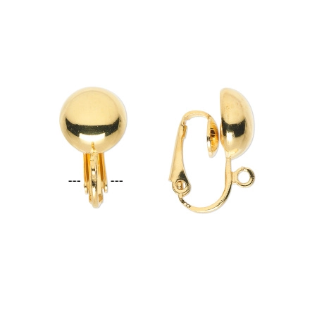 Основы под клипсы, 18х10мм, с гладкой полусферой и петелькой, базовый материал - сталь, позолоченные, пара, УЦЕНКА Основы под клипсы, 18х10мм, с гладкой полусферой и петелькой, базовый материал - сталь, позолоченные, пара, УЦЕНКА