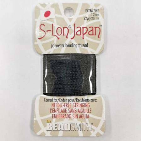 Нить полиэстеровая, S-Lon Japan, толщина 0.2мм, цвет чёрный, моток, 20.1 метра