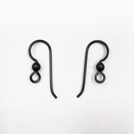 Швензы открытые, 16мм, TierraCast, базовый материал - ниобий, чёрные с чёрным шариком, пара