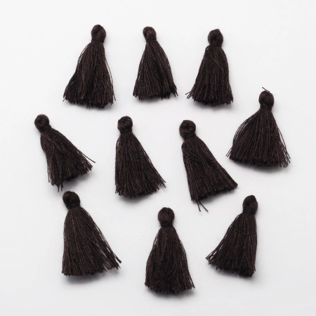 Кисточка декоративная, 30мм, хлопок, цвет темно-коричневый, 5 шт.